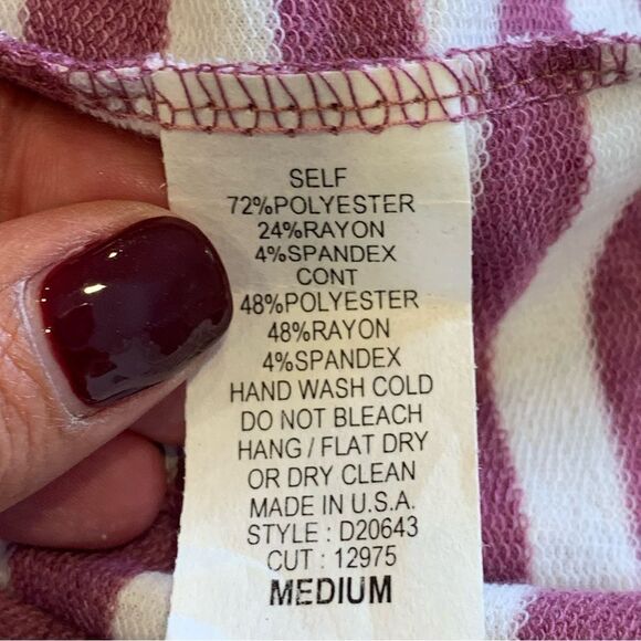 Oddy Purple and White Striped Dress Size Medium Side Tie Front - Picture 6 of 8